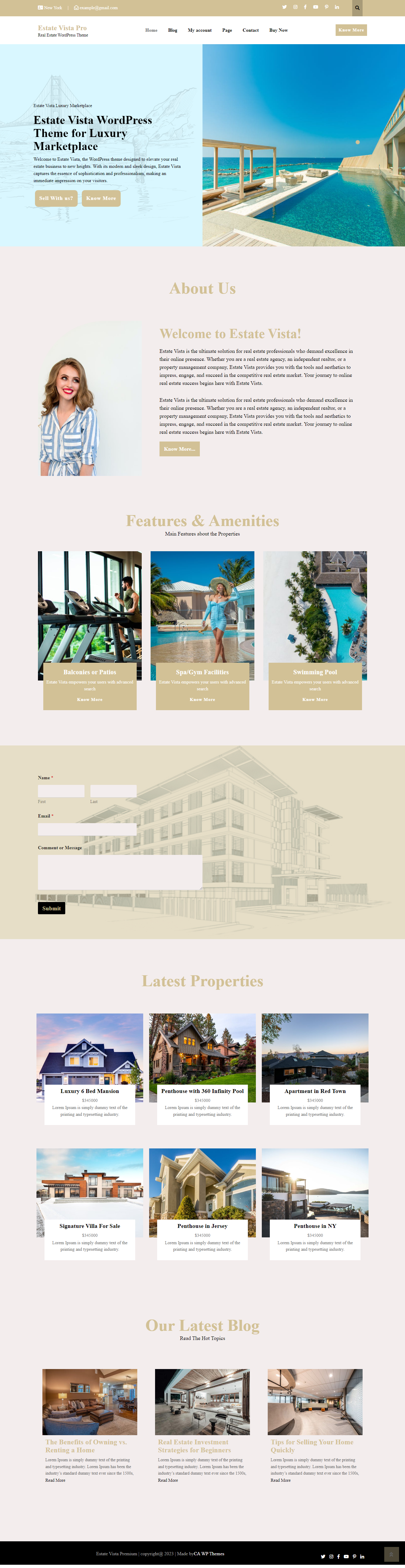 Estate Vista Premium WordPress Theme - CA Wordpress Themes
