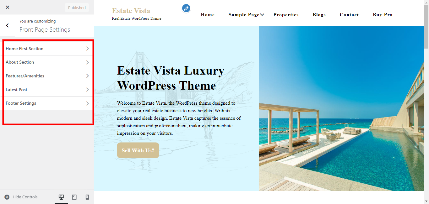 Estate Vista Free Theme Documentation - CA Wordpress Themes