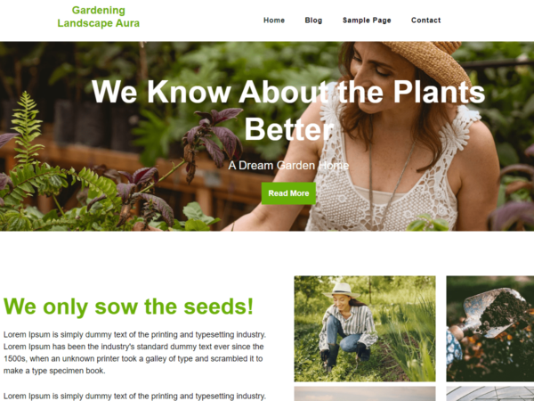 Gardening Landscape Aura Premium WordPress Theme