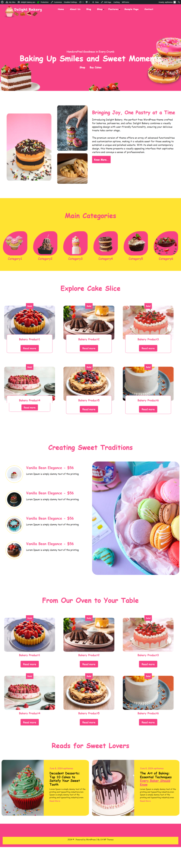 Delight Bakery Premium WordPress Theme