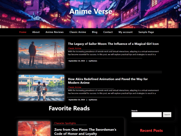 Anime Verse Premium WordPress Theme