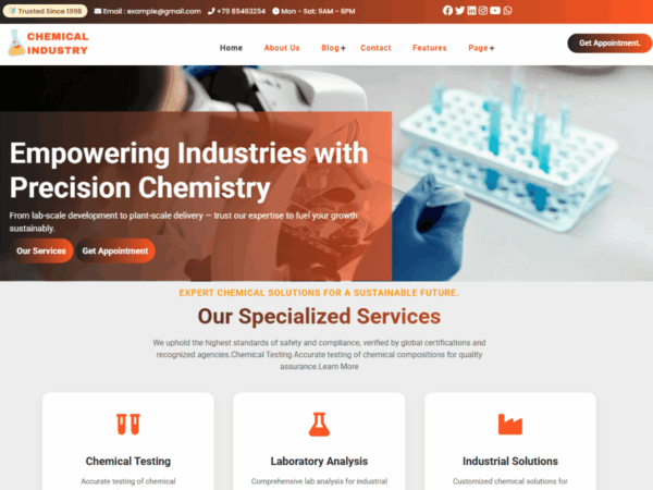 Chemical Industry Premium WordPress Theme