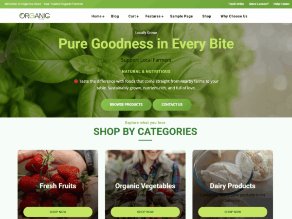 Organica Store Premium WordPress Theme