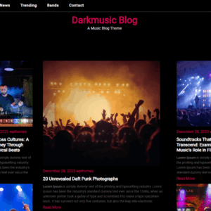 Darkmusic Blog Premium WordPress Theme Lifetime