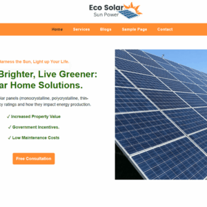 Eco Solar Premium WordPress Theme Lifetime