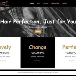 Glam Hair Salon Premium WordPress Theme lifetime
