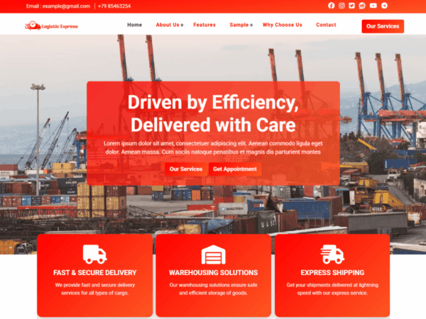 Logistics Express Premium WordPress Theme Lifetime