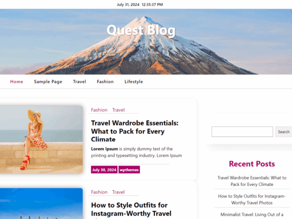 Quest Blog Premium WordPress Theme Lifetime