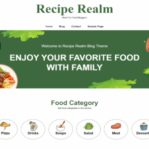 Recipe Realm Blog Premium WordPress Theme lifeline