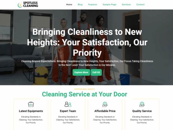 Spotless Cleaning Premium WordPress Theme Lifetime