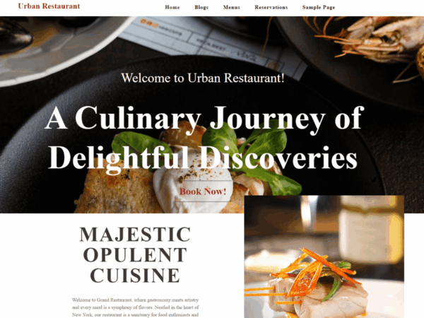 Urban Restaurant Premium WordPress Theme Lifetime