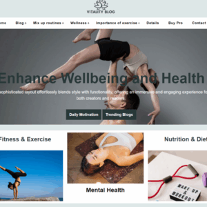 Vitality Blog Premium WordPress Theme Lifetime