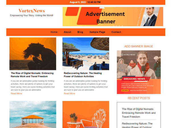 VortexNews Premium WordPress Theme Lifeline