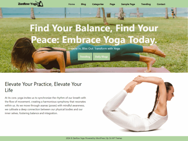 Zenflow Yoga Premium WordPress Theme Lifeline
